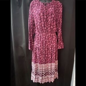Tea length print dress